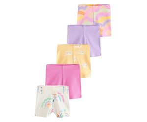 NEXT Ragazza Confezione da 5 Shorts Ciclista a Coste Rainbow 18 Mesi-24 Mesi