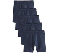 NEXT Ragazza Confezione da 5 Shorts Ciclista Elasticizzati in Misto Cotone più Lunghi Blu Marino 8 Anni