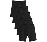 NEXT Ragazza Confezione da 5 Shorts Ciclista Elasticizzati in Misto Cotone più Lunghi Nero 8 Anni