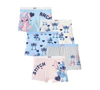 NEXT Ragazza Confezione da 5 Shorts Disney Stitch e Angel Rosa/Blu 7 Anni-8 Anni