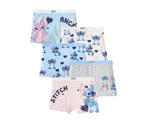 NEXT Ragazza Confezione da 5 Shorts Disney Stitch e Angel Rosa/Blu 7 Anni-8 Anni