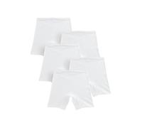 NEXT Ragazza Confezione da 5 Slip Stile Shorts con Gamba Lunga Bianco 2 Anni-3 Anni