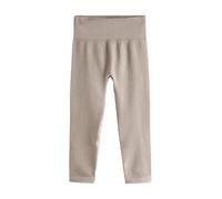 NEXT Ragazza Leggings a Vita Alta a Coste Senza Cuciture Beige 5 Anni