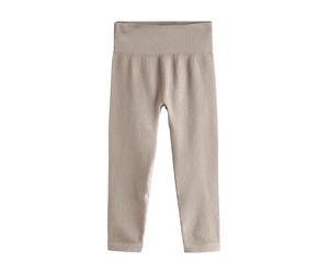 NEXT Ragazza Leggings a Vita Alta a Coste Senza Cuciture Beige 6 Anni