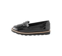 NEXT Ragazza Mocassini per la Scuola con Nappe - Pianta Larga (G) Black Patent