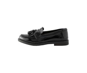 NEXT Ragazza Mocassini per la Scuola in Pelle con Nappa - Pianta Larga (G) Black Patent 35.5