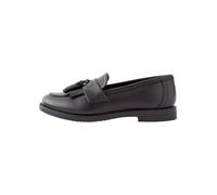 NEXT Ragazza Mocassini per la Scuola in Pelle con Nappa - Pianta Stretta (E) Matt Black