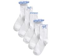 NEXT Ragazza Pack de 5 pares de calcetines tobilleros de vichy con alto contenido de algodón Blu numeric 19-numeric 22