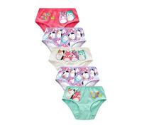 NEXT Ragazza Squishmallows - Confezione da 5 Slip in 100% Cotone Rosso/Verde 5 Anni-6 Anni