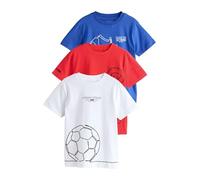 NEXT Ragazzo Calcio Confezione da 3 t-Shirt Regular a Maniche Corte | Bambino, con stampa, Questa confezione da 3 magliette è adatta a ogni evenienza