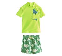 NEXT Ragazzo Completo Canotta da Surf e Shorts Yellow Green Shark 12 Mesi-18 Mesi