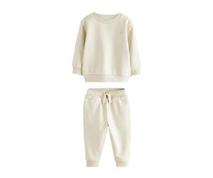 NEXT Ragazzo Completo con felpa e pantaloni da jogging con logo Ecru Off White 4 Anni-5 Anni