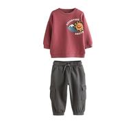 NEXT Ragazzo Completo con felpa e pantaloni da jogging con tasche Rosso Borgogna 3 Anni-4 Anni