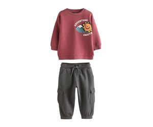 NEXT Ragazzo Completo con felpa e pantaloni da jogging con tasche Rosso Borgogna 4 Anni-5 Anni
