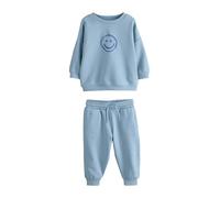 NEXT Ragazzo Completo con felpa girocollo stampata e pantaloni da jogging Blu chiaro 5 Anni-6 Anni