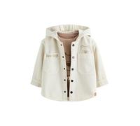 NEXT Ragazzo Completo con Giacca Stile Camicia in Twill con Cappuccio e T-Shirt Ecru Bear 9 Mesi