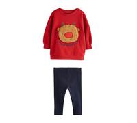 NEXT Ragazzo Completo natalizio con felpa e leggings | Bambino, Standard, Pull On, 100% cotone, Lavabile in lavatrice