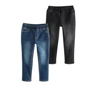 NEXT Ragazzo Confezione da 2 Jeans Regular Elasticizzati con Elastico | Bambino, in vita, Mid Rise, Button, Lavabile in lavatrice