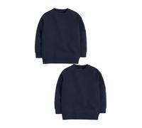 NEXT Ragazzo Confezione da 2 Maglie Girocollo per la Scuola | Bambino, Con il suo interno felpato e i dettagli a coste lungo lo scollo e i polsini