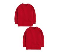 NEXT Ragazzo Confezione da 2 Maglie Girocollo per la Scuola | Bambino, Con il suo interno felpato e i dettagli a coste lungo lo scollo e i polsini
