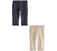 NEXT Ragazzo Confezione da 2 Pantaloni Chino Elasticizzati Navy/Stone 2 Anni-3 Anni