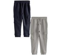 NEXT Ragazzo Confezione da 2 Pantaloni da Jogging Cargo Slim Navy/Grey 9 Anni