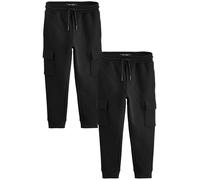 NEXT Ragazzo Confezione da 2 Pantaloni da Jogging Cargo Slim Nero 14 Anni