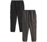 NEXT Ragazzo Confezione da 2 Pantaloni da Jogging Cargo Slim Nero/Grigio 11 Anni