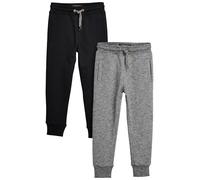 NEXT Ragazzo Confezione da 2 Pantaloni da Jogging Slim Nero/Grigio 7 Anni