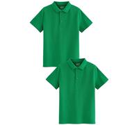 NEXT Ragazzo Confezione da 2 Polo a Maniche Corte per la Scuola in 100% Cotone con vestibilità Classica Verde 14 Anni