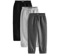 NEXT Ragazzo Confezione da 3 Jogger - vestibilità Regular | Bambino, Tessuto elasticizzato, Alla caviglia, Disponibili in nero, Una scelta vincente per ogni occasione