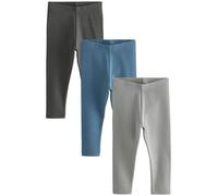 NEXT Ragazzo Confezione da 3 Leggings a Coste Blu/Carbone 6 Mesi-9 Mesi