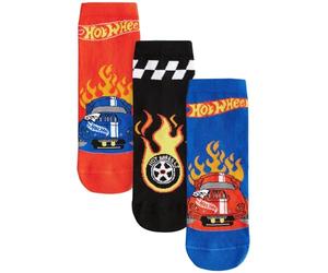 NEXT Ragazzo Confezione da 3 paia di calzini in misto cotone con licenza Red/Black/Blue Hot Wheels 31-36