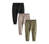 NEXT Ragazzo Confezione da 3 Pantaloni da Jogging Multitasche Super Skinny Verde Kaki/Grigio/Nero 6 Mesi