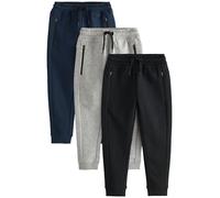 NEXT Ragazzo Confezione da 3 Pantaloni da Jogging Slim con Zip Multi 11 Anni