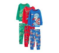 NEXT Ragazzo Confezione da 3 Pigiami Comodi Marvel Red/Green/Blue 5 Anni-6 Anni