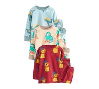 NEXT Ragazzo Confezione da 3 Pigiami Comodi Rosso/Blu/Animale Neutro 7 Anni-8 Anni