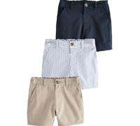 NEXT Ragazzo Confezione da 3 Shorts Chino | Bambino, Standard, Mid Rise, Button, 100% cotone