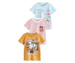 NEXT Ragazzo Confezione da 3 T-Shirt con Applicazioni | Bambino, Questa confezione multipla include 3 T-shirt girocollo in cotone in una selezione di colori e stampe divertenti