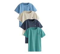 NEXT Ragazzo Confezione da 4 T-Shirt con Cervo Ricamato Mineral Green/Blue 11 Anni