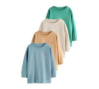 NEXT Ragazzo Confezione da 4 T-Shirt Stampate a Manica Lunga Minerals Food Character Embroidery 6 Mesi-9 Mesi