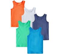 NEXT Ragazzo Confezione da 5 canotte | Bambino, Standard, Pull On, 100% cotone, Lavabile in lavatrice