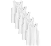 NEXT Ragazzo Confezione da 5 canotte Bianco 5 Anni-6 Anni