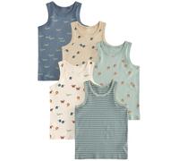 NEXT Ragazzo Confezione da 5 Canotte in 100% Cotone Mini Safari Print 18 Mesi-24 Mesi