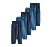 NEXT Ragazzo Confezione da 5 Joggers - vestibilità Regular | Bambino, Realizzati in cotone ultra morbido, Mid Rise, Drawstring, Straight