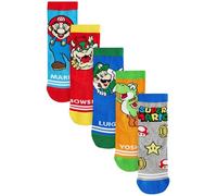 NEXT Ragazzo Confezione da 5 paia di calzini in misto cotone con licenza personaggi Super Mario 31-36