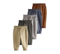 NEXT Ragazzo Confezione da 5 Pantaloni da Jogging Regular Cachi/Grigio/Blu 12 Mesi-18 Mesi