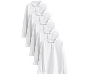 NEXT Ragazzo Confezione da 5 Polo per la Scuola a Maniche Lunghe in 100% | Bambino, cotone, Questa confezione imperdibile da due polo a maniche lunghe offre comodità, per semplificare i lunedì mattina