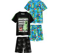 NEXT Ragazzo Minecraft - Confezione da 2 Pigiami Corti Ufficiali Green/Black 10 Anni