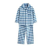 NEXT Ragazzo Pigiama con Bottoni Blue/White Check 9 Mesi-12 Mesi